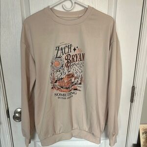 Beige Zach Bryan Lightweight Sweater